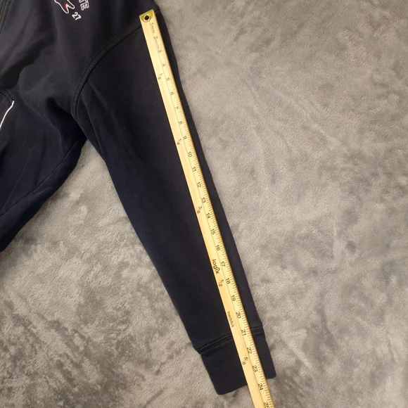 Lacoste Navy Zip-Up Hoodie with White Trim Size Large - Picture 12 of 16